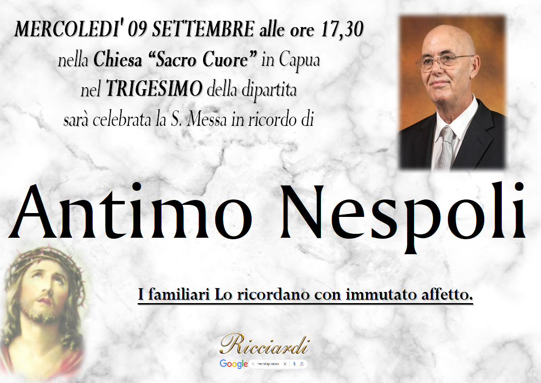 necrologio Antimo Nespoli