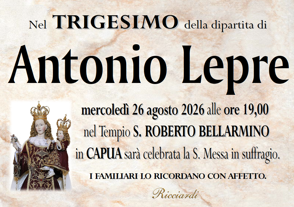 necrologio Antonio Lepre