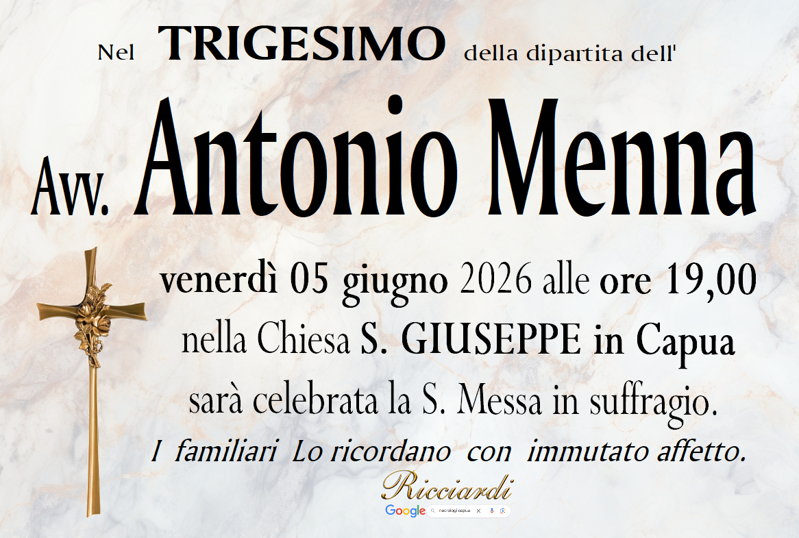 necrologio Avv.  Antonio Menna