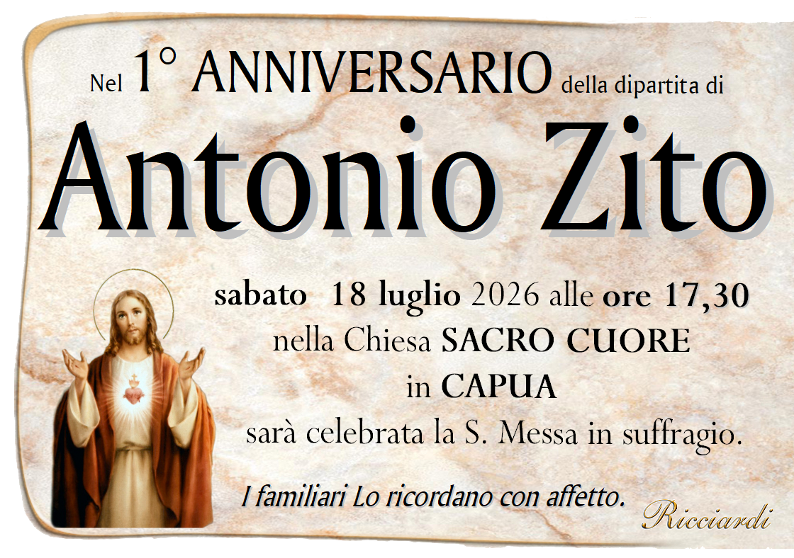 necrologio Antonio Zito