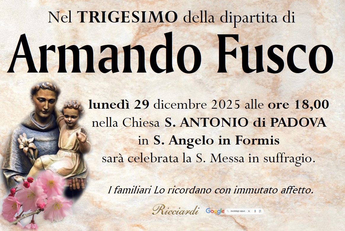 necrologio Armando Fusco