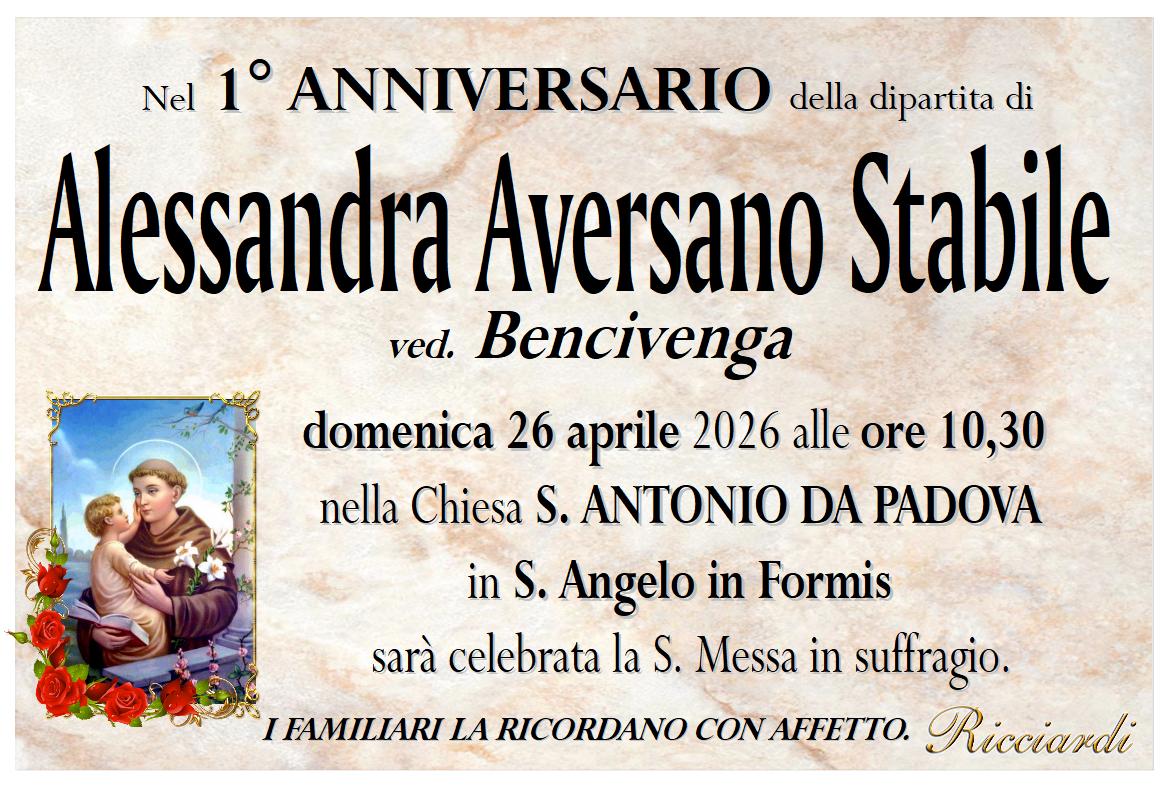 necrologio Alessandra Aversano Stabile 