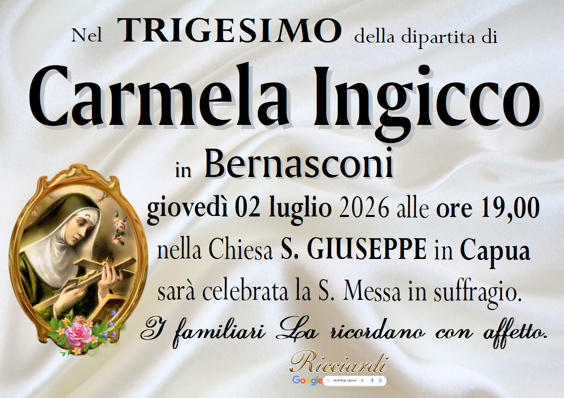 necrologio Carmela Ingicco