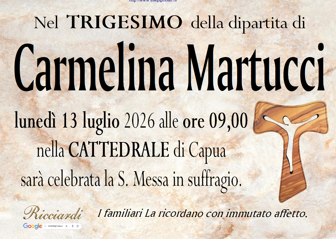 necrologio Carmelina Martucci