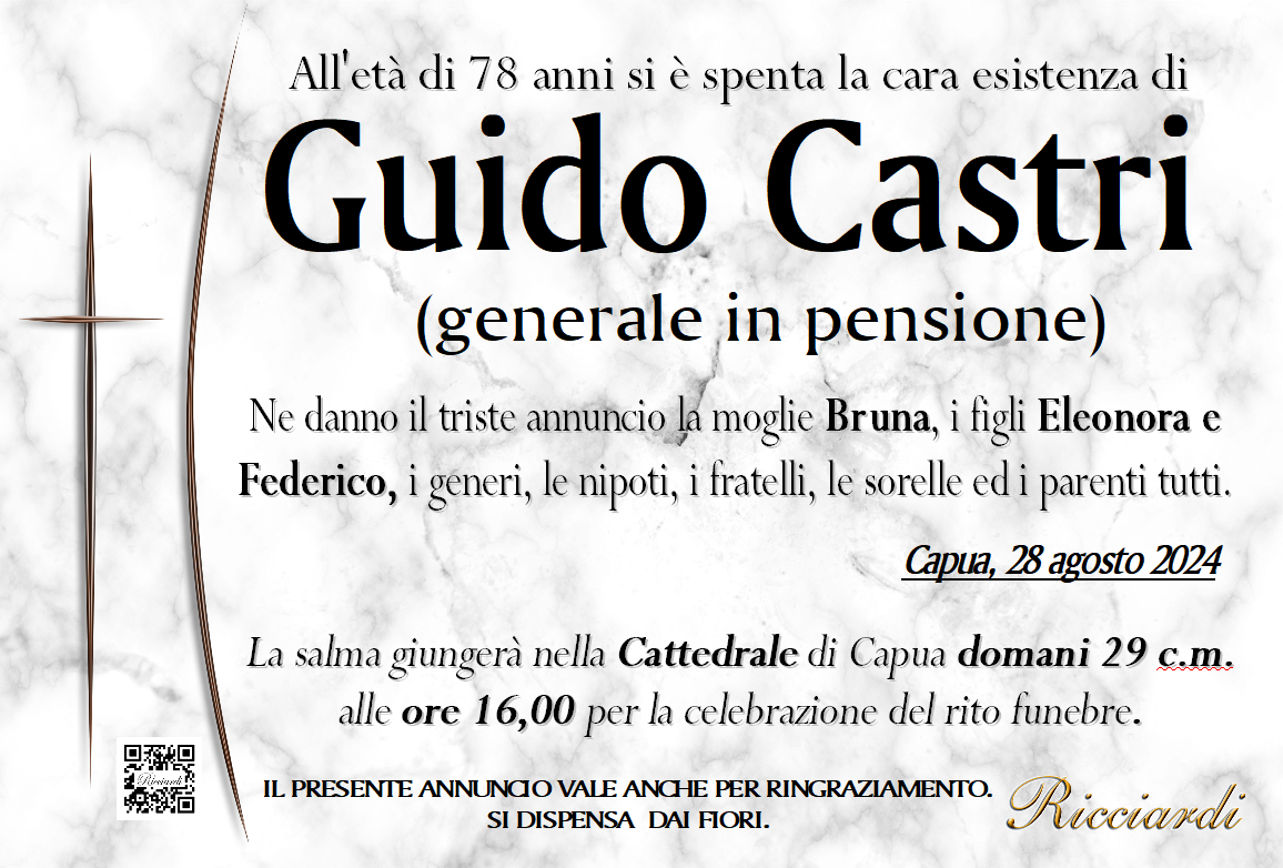 necrologio Guido Castri