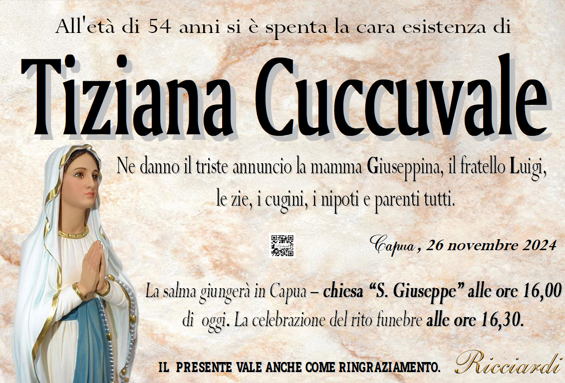 necrologio Tiziana Cuccuvale
