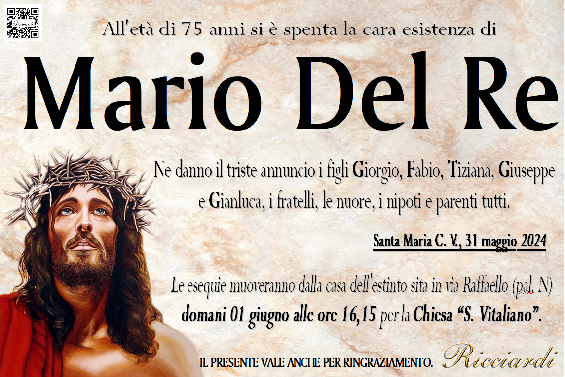 necrologio Mario Del Re