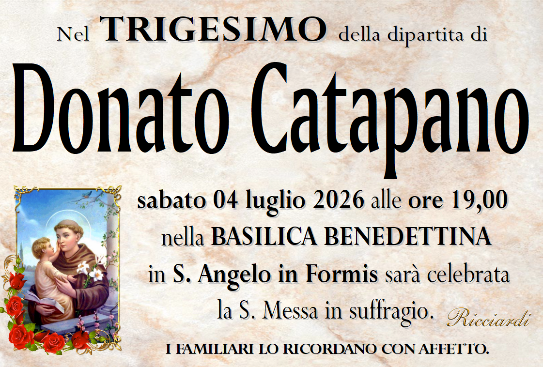 necrologio Donato Catapano