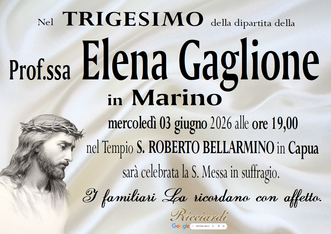 necrologio Prof.ssa Elena Gaglione