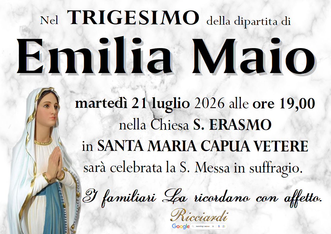 necrologio Emilia Maio