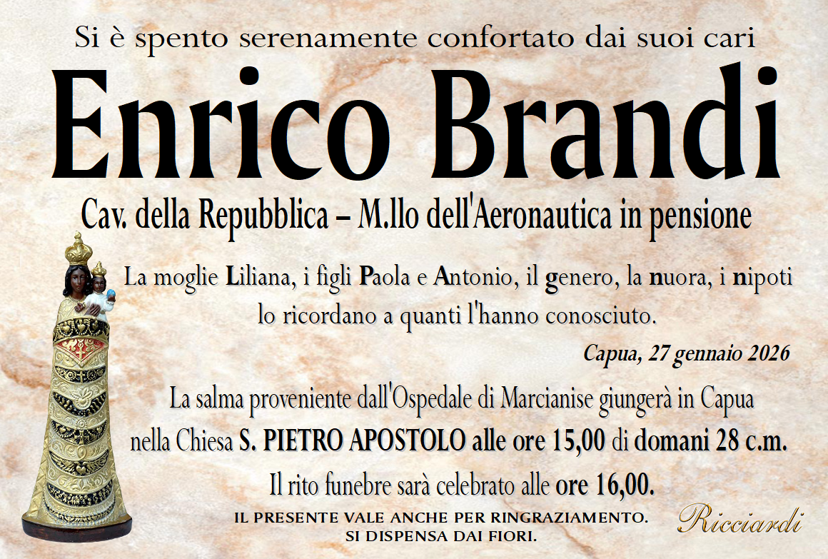 necrologio Enrico Brandi