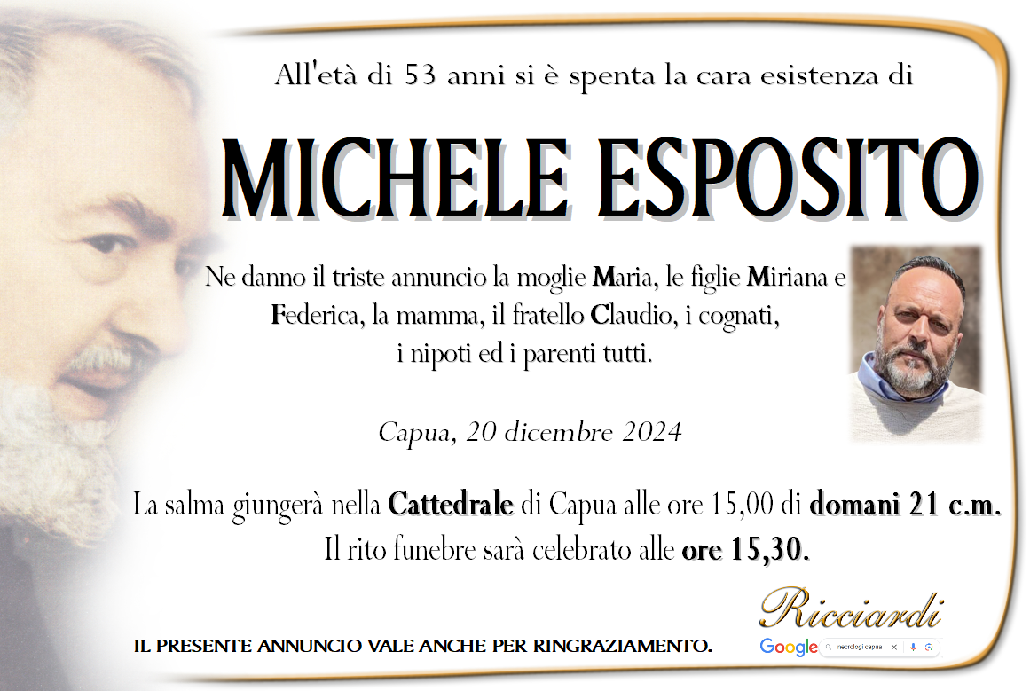 necrologio MICHELE ESPOSITO