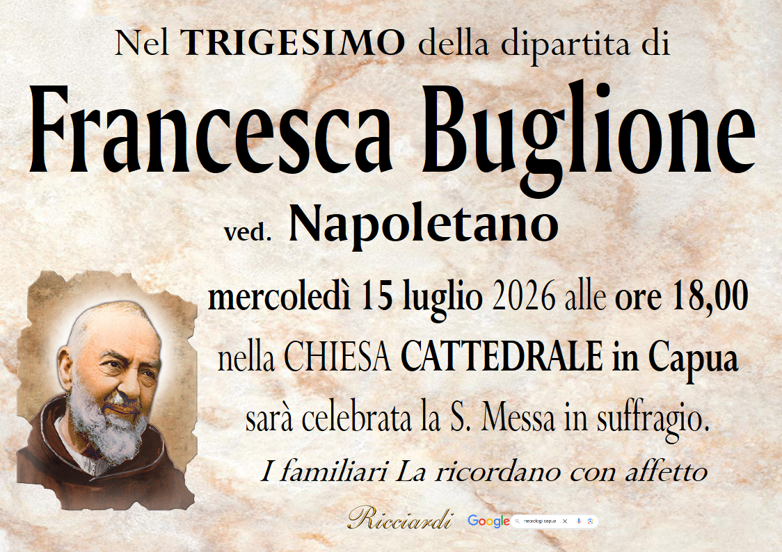 necrologio Francesca Buglione