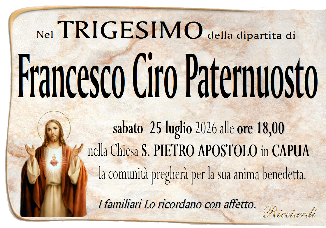 necrologio Francesco Ciro Paternuosto