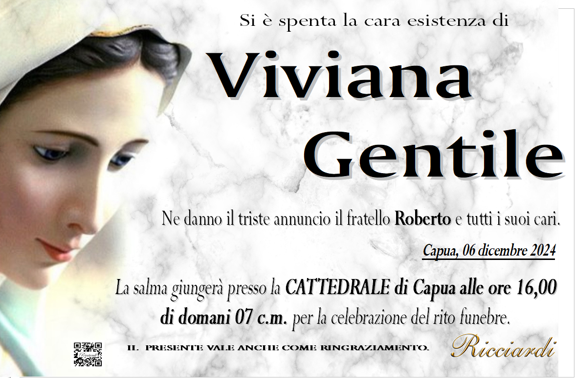 necrologio Viviana Gentile