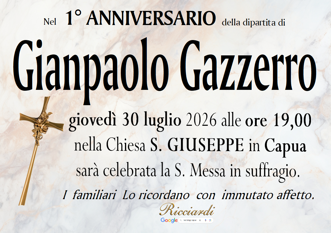 necrologio Gianpaolo Gazzerro