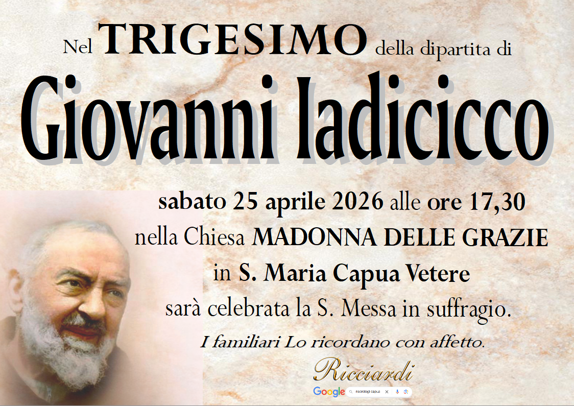 necrologio Giovanni Iadicicco