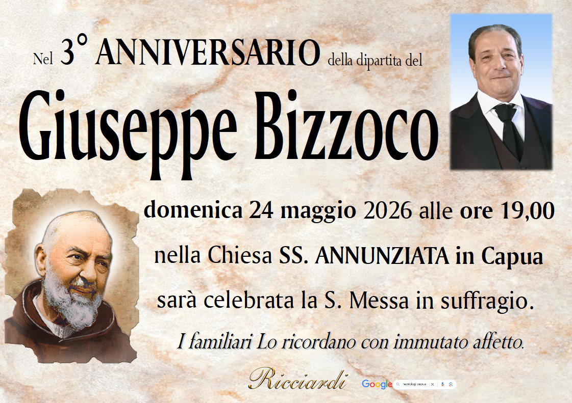 necrologio Giuseppe Bizzoco