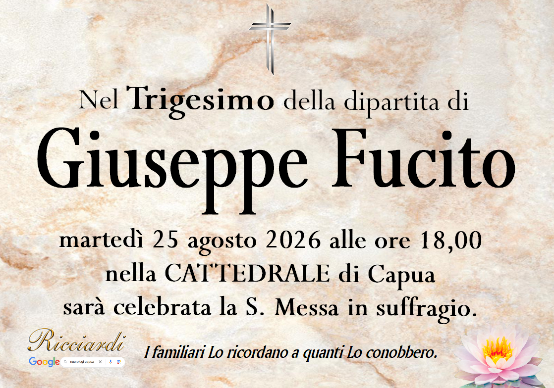 necrologio Giuseppe Fucito
