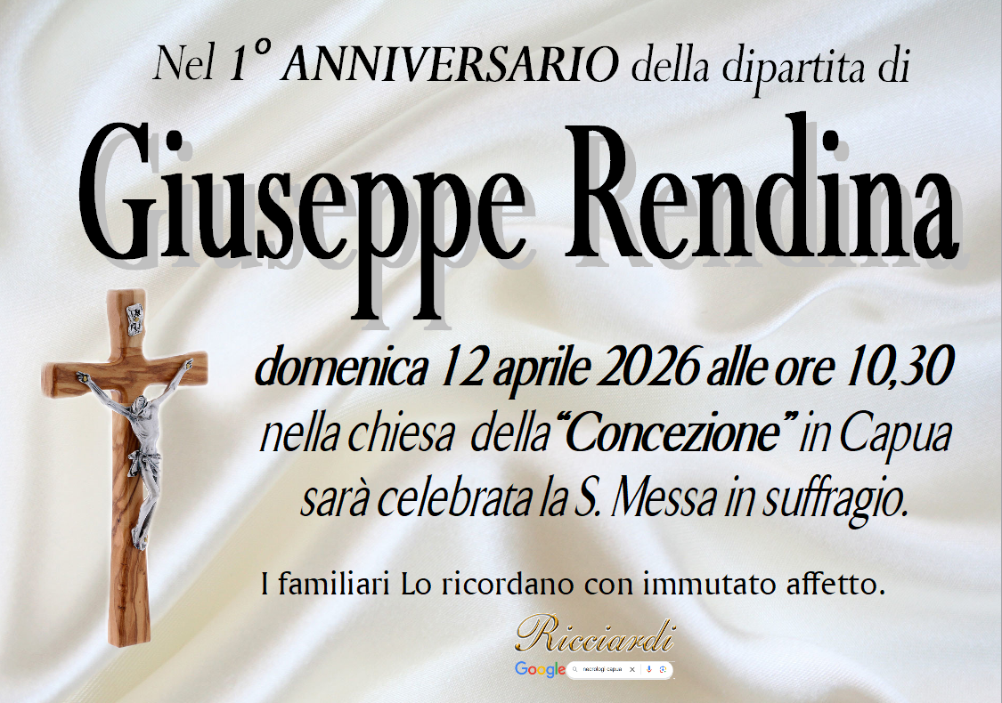 necrologio Giuseppe Rendina