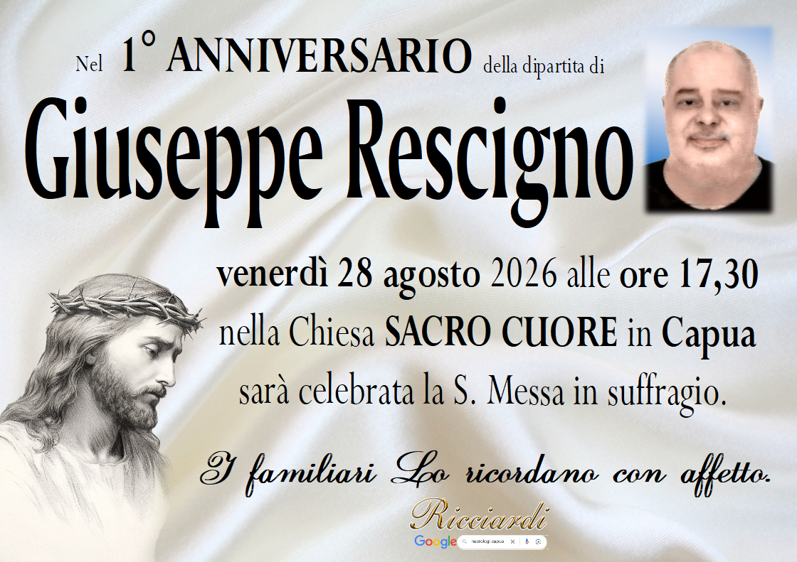necrologio Giuseppe Rescigno