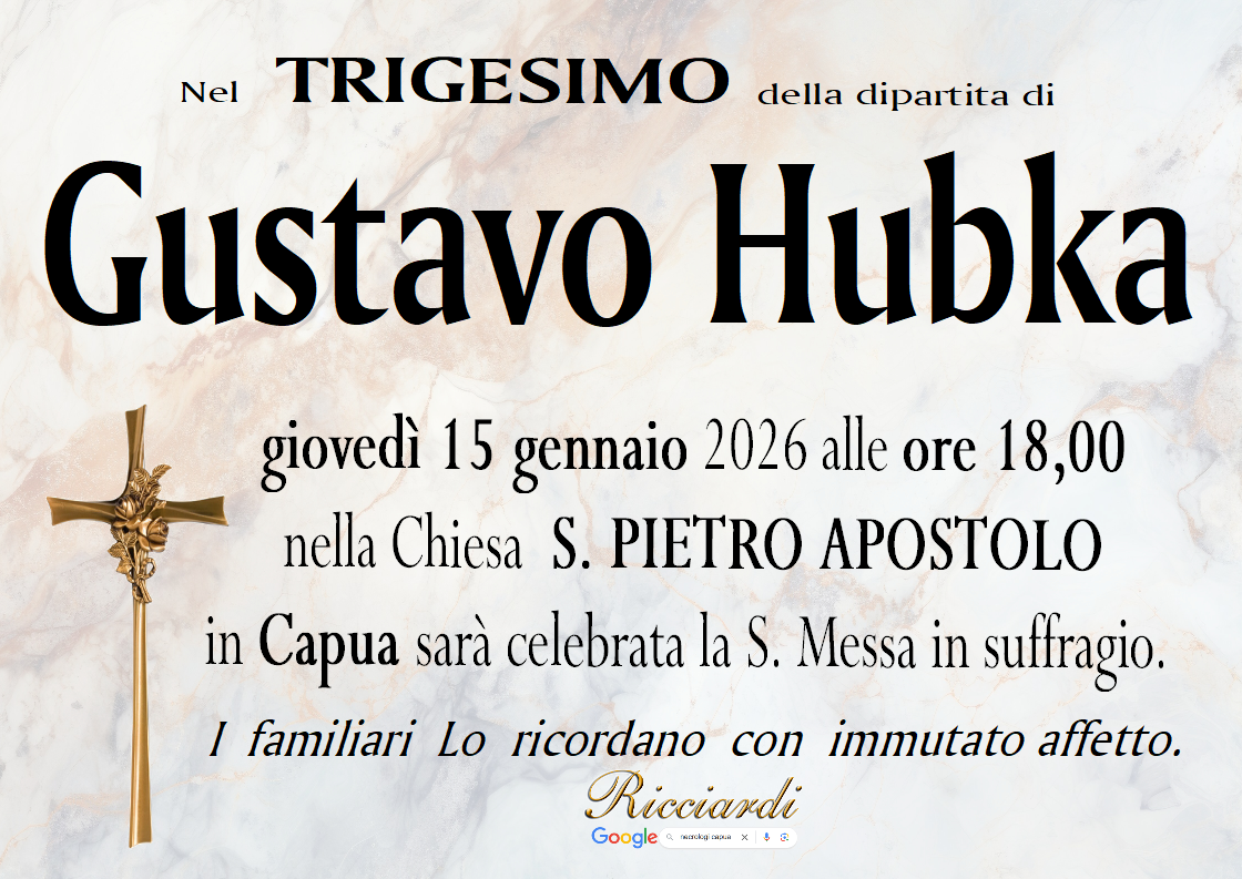 necrologio Gustavo Hubka