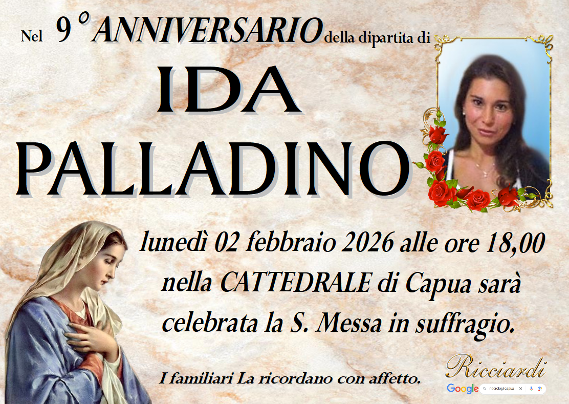 necrologio IDA PALLADINO