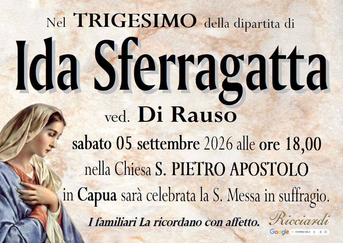 necrologio Ida Sferragatta