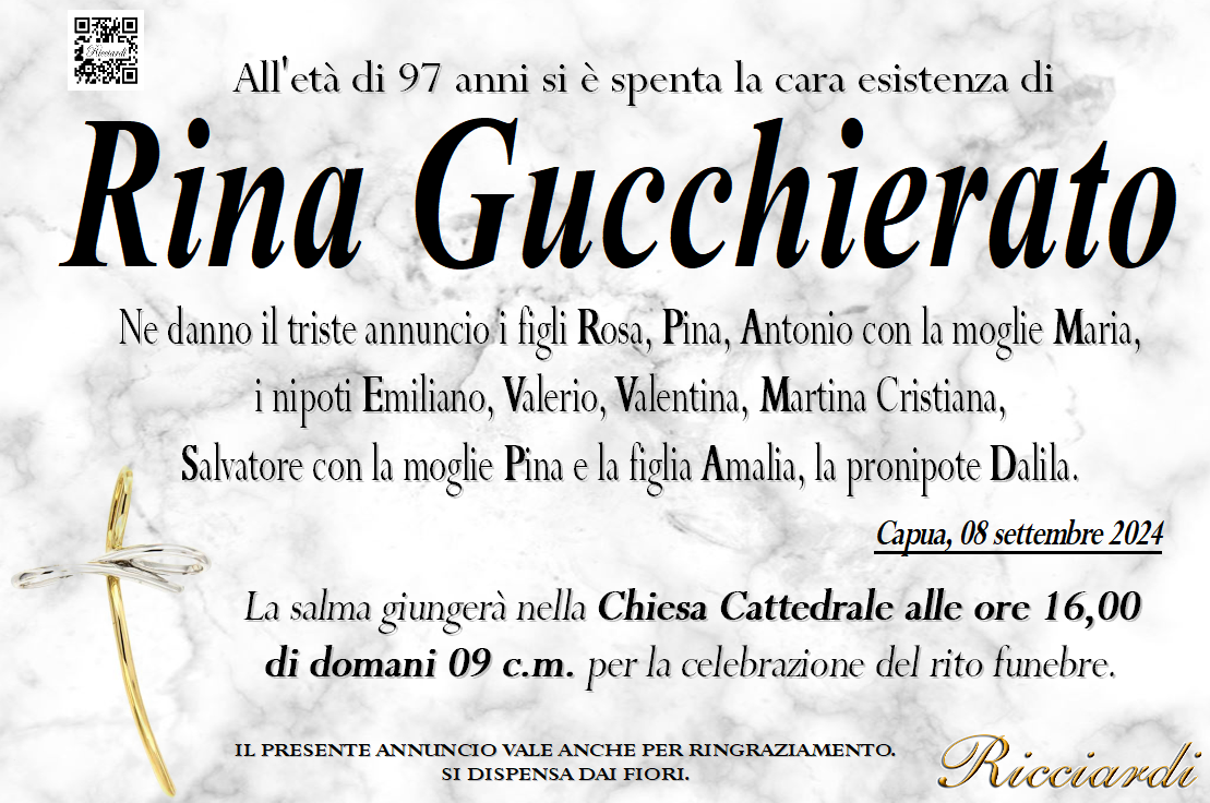 necrologio Rina Gucchierato