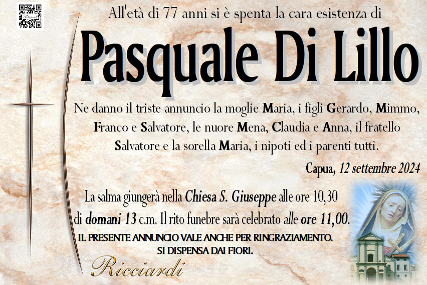 necrologio Pasquale Di Lillo