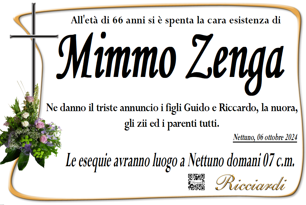 necrologio Mimmo Zenga