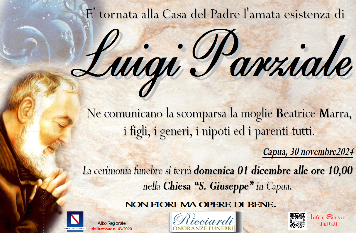 necrologio Luigi Parziale