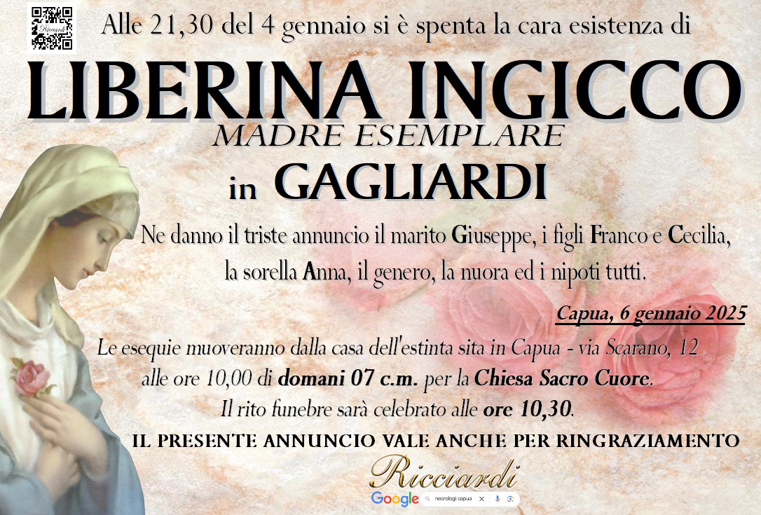 necrologio LIBERINA INGICCO
