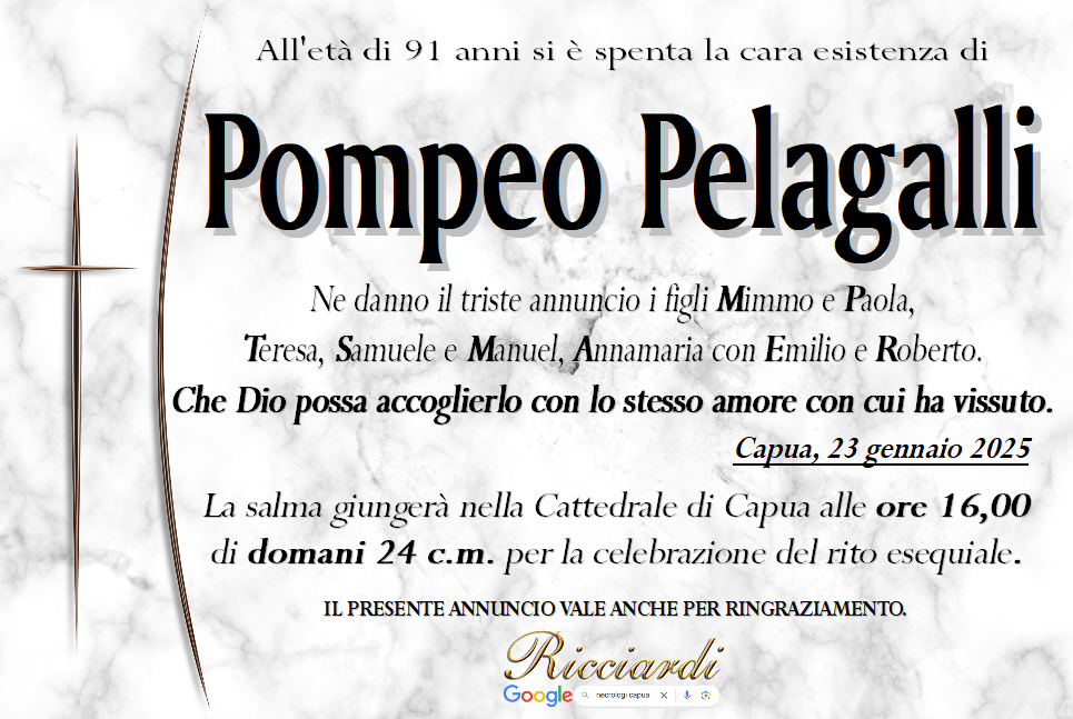 necrologio Pompeo Pelagalli