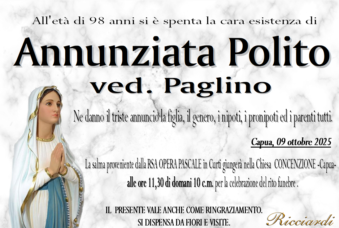 necrologio Annunziata Polito