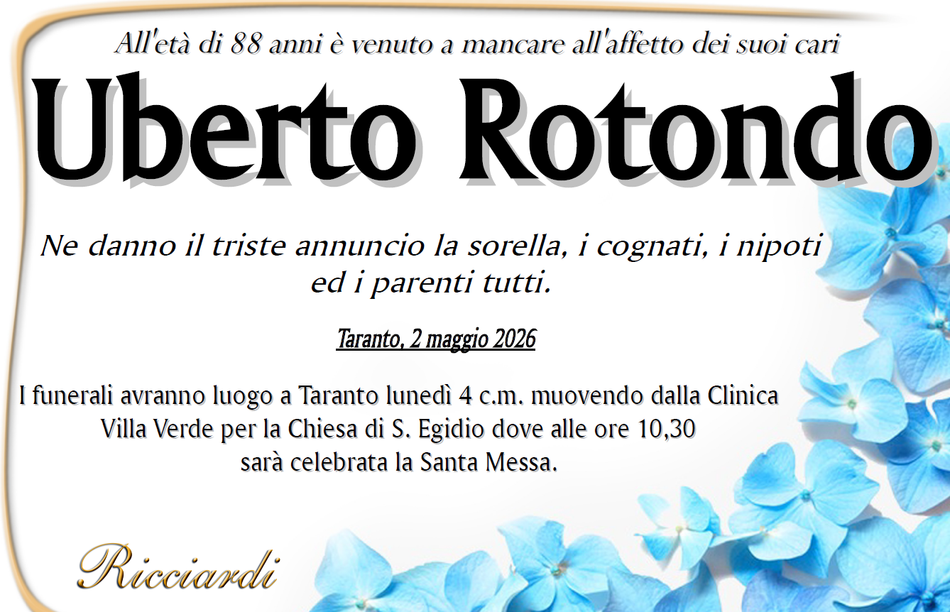 necrologio Uberto Rotodo