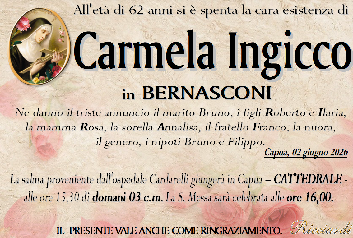 necrologio Carmela Ingicco