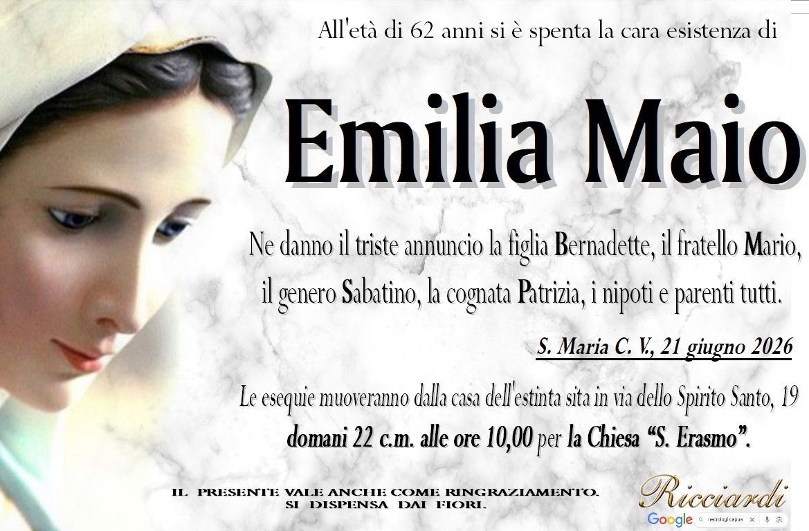necrologio Emilia Maio