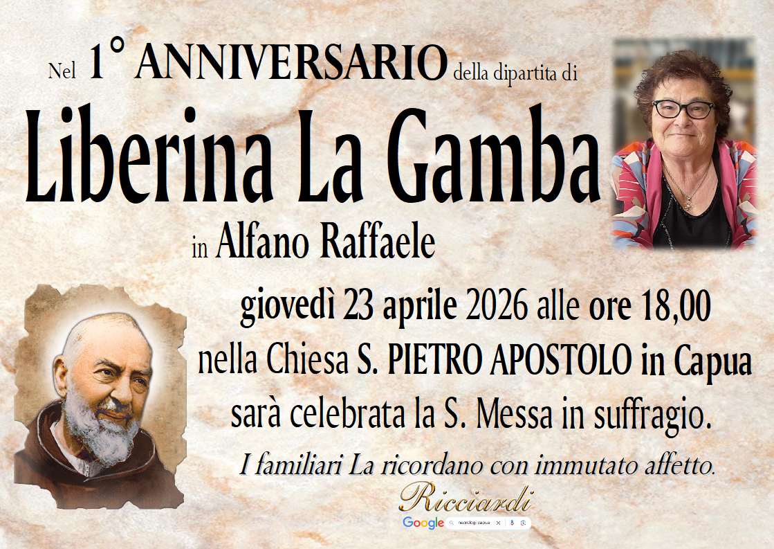 necrologio Liberina La Gamba