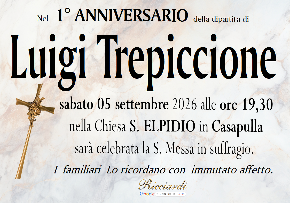 necrologio Luigi Trepiccione
