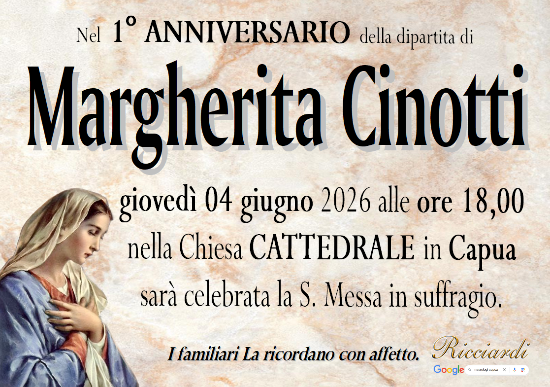 necrologio Margherita Cinotti