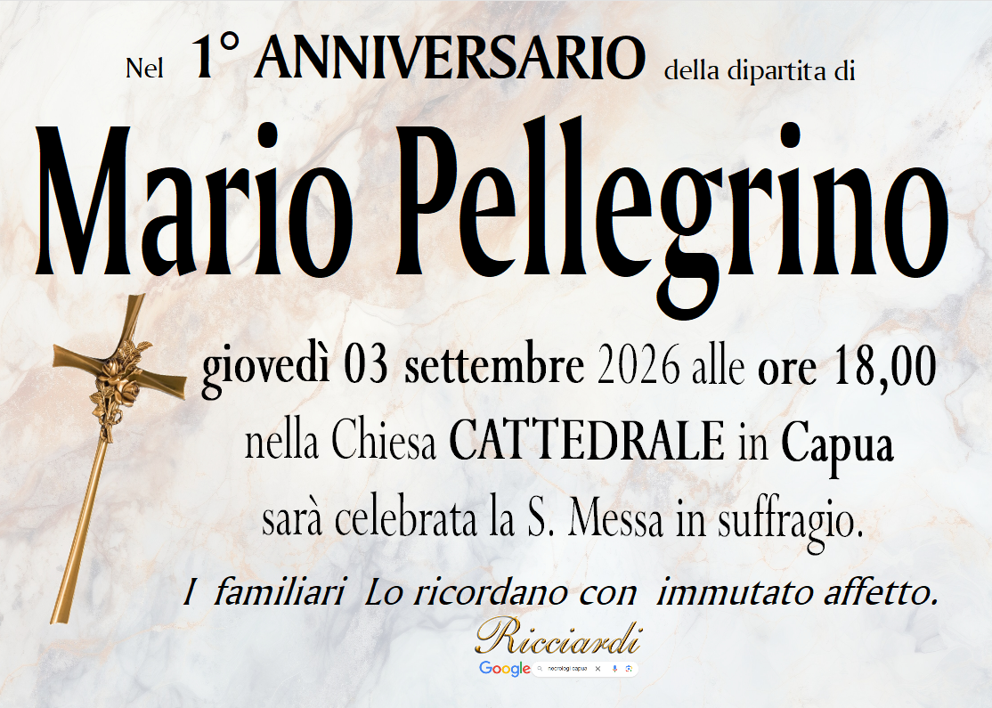 necrologio Mario Pellegrino