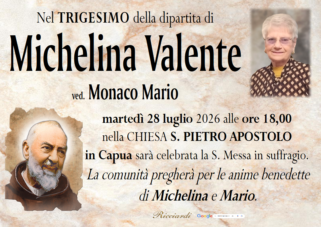 necrologio Michelina Valente