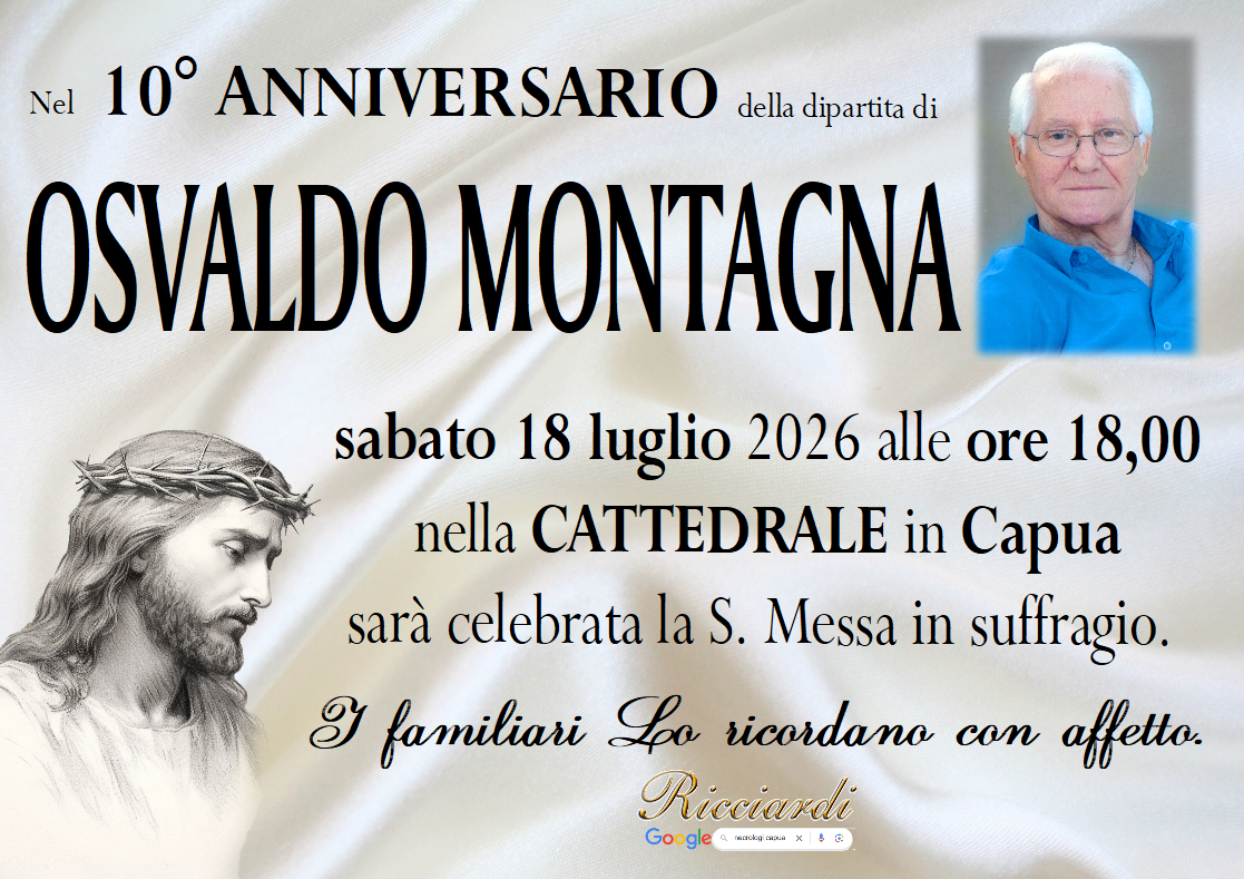 necrologio OSVALDO MONTAGNA