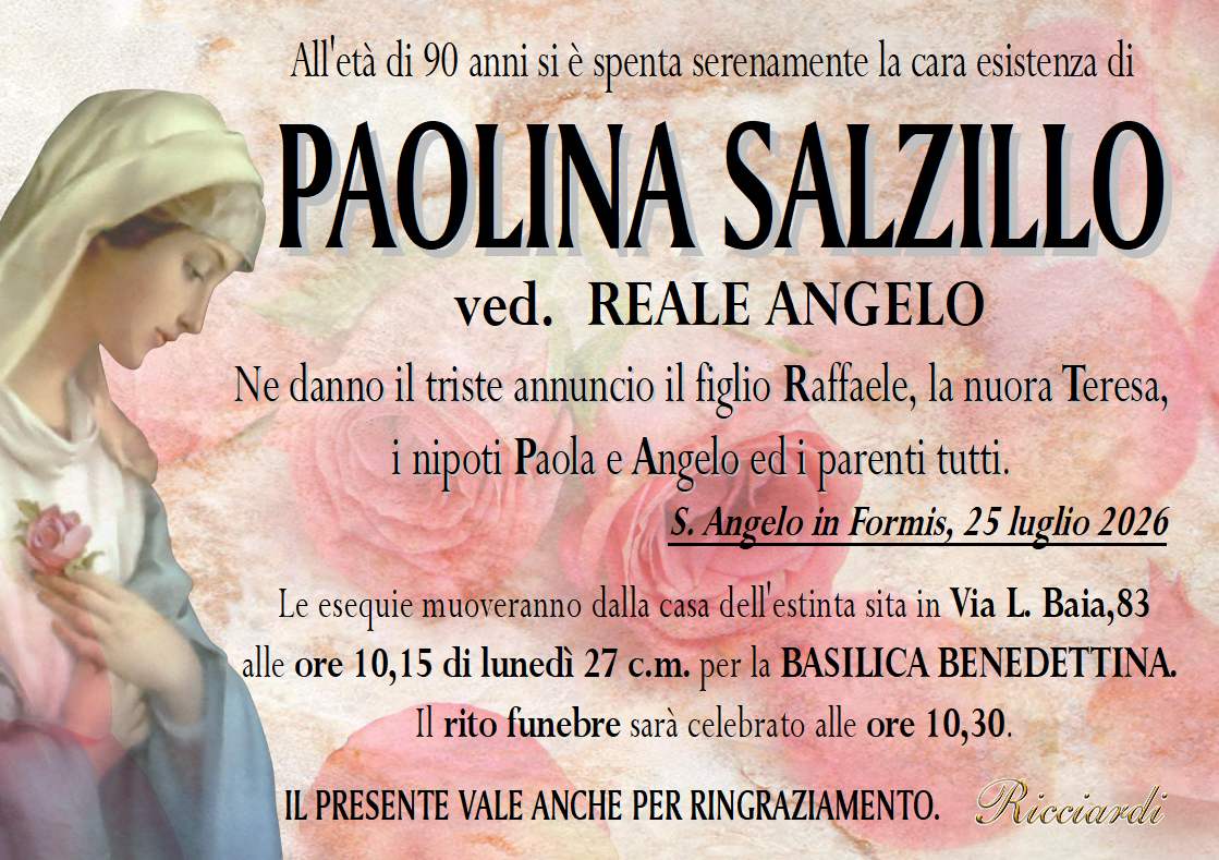 necrologio PAOLINA SALZILLO