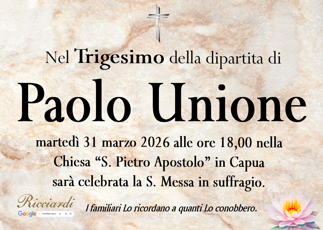necrologio Paolo Unione