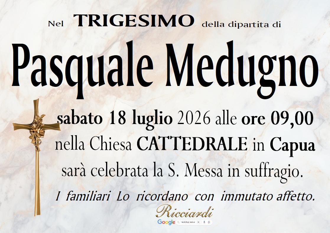 necrologio Pasquale Medugno