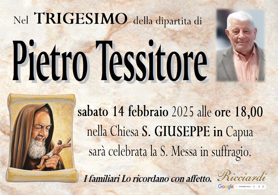 necrologio Pietro Tessitore
