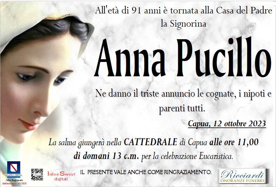 necrologio Anna Pucillo