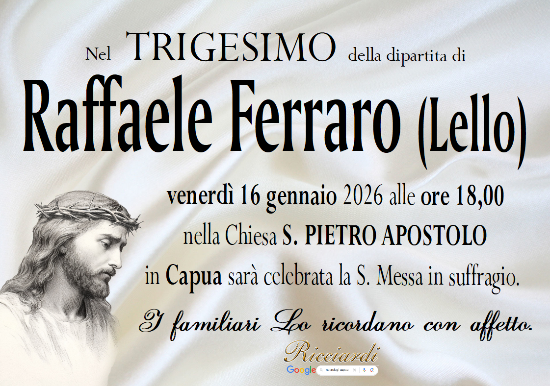 necrologio Raffaele Ferraro (Lello)